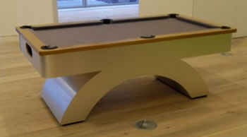 contemporary pool table with silver pool table cloth